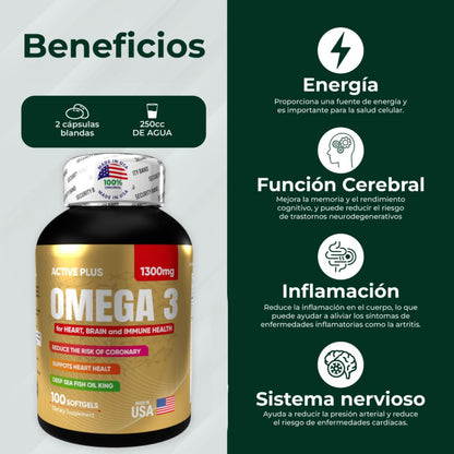 Omega 3 1300 mg 100 capsulas